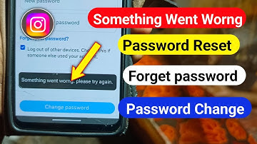 Instagram Password Change Something went wrong Problem | Instagram reset password  Something went