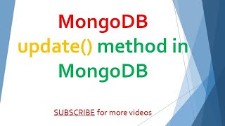 15  MongoDB   Update method