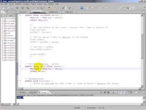 Java w/ Eclipse 33 - Bank Program Part 19
