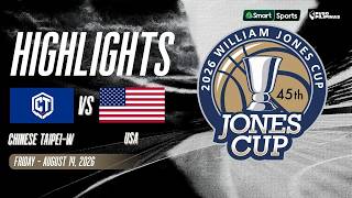 Highlights | Chinese Taipei White vs USA | 45th William Jones Cup 2026 Men’s Basketball Tournament