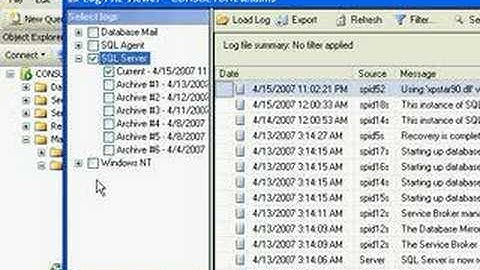 How to view a SQL 2005 Error Log