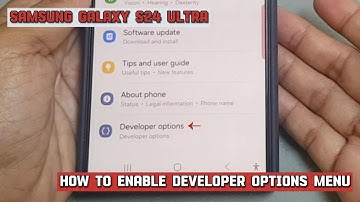 How to enable developer options menu on Samsung Galaxy S24 Ultra