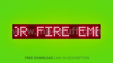 Dial 101 for Fire Emergency Scrolling Red Dot Matrix LED Text Animation on Green Screen Seamless Loo