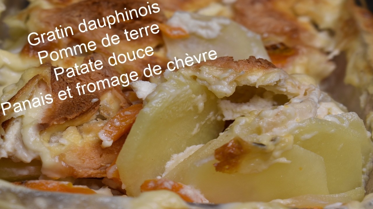 Gratin dauphinois à la pomme de terre, patate douce, panais et fromage de chèvre #gratin dauphinois
