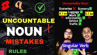 Common mistakes in uncountable Nouns. #shorts