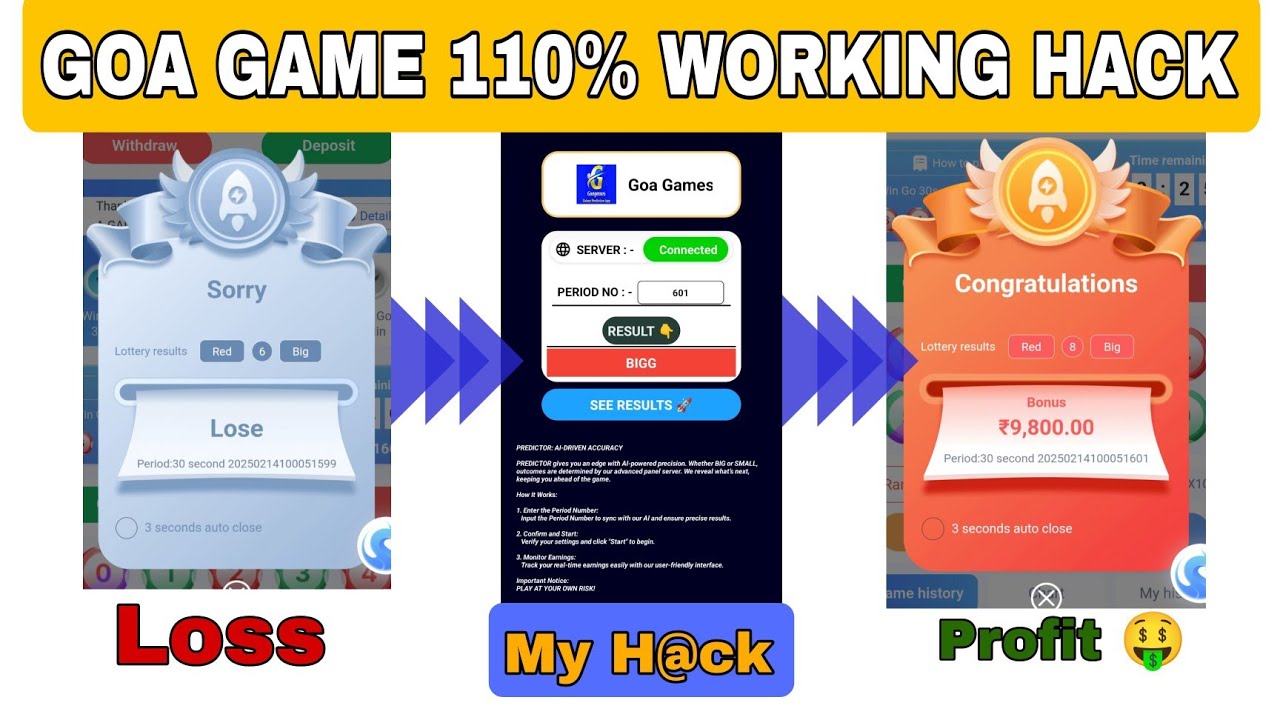 GOA GAMES HACK | COLOUR PREDICTION HACK | GOA GAMES WINNING TRICKS