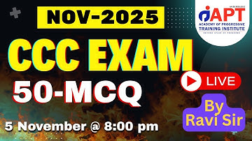 CCC LIVE Q&A | 81th CCC MCQ | OCT Exam–50 Most Repeated Questions with Explanation
