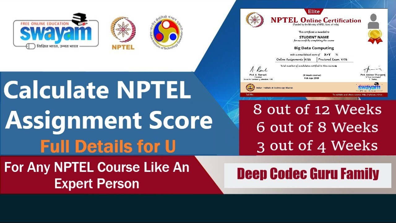 nptel assignment marks calculation