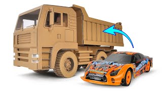 How to Make RC Dump Truck from Cardboard！