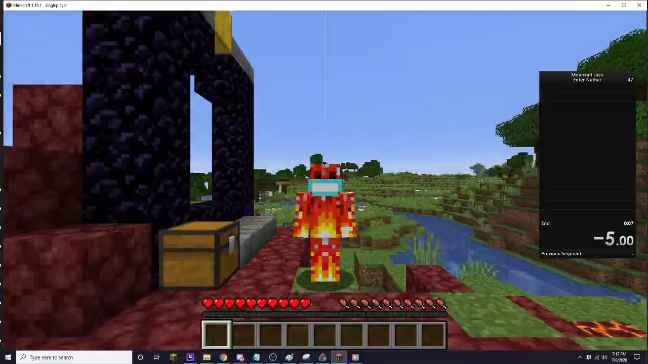 Enter Nether In 0m 06s 570ms By Thecamo6 Minecraft Java Edition Category Extensions Speedrun Com