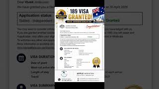 AUSTRALIA 189 VISA GRANTED!