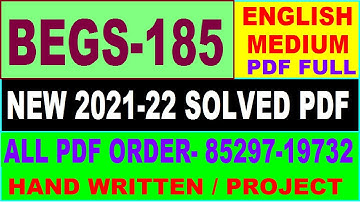 begs-185 solved assignment 2021-22 / begs 185 solved assignment in English / ignou begs 185