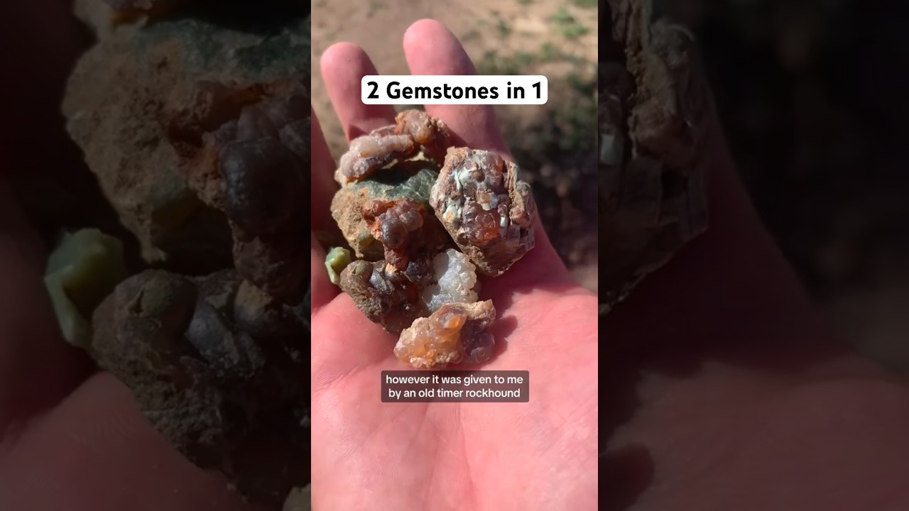 2 gems on the same rock #rockhound #rockhounding #opal #fireagate #crystals #gemstone #gems #opals