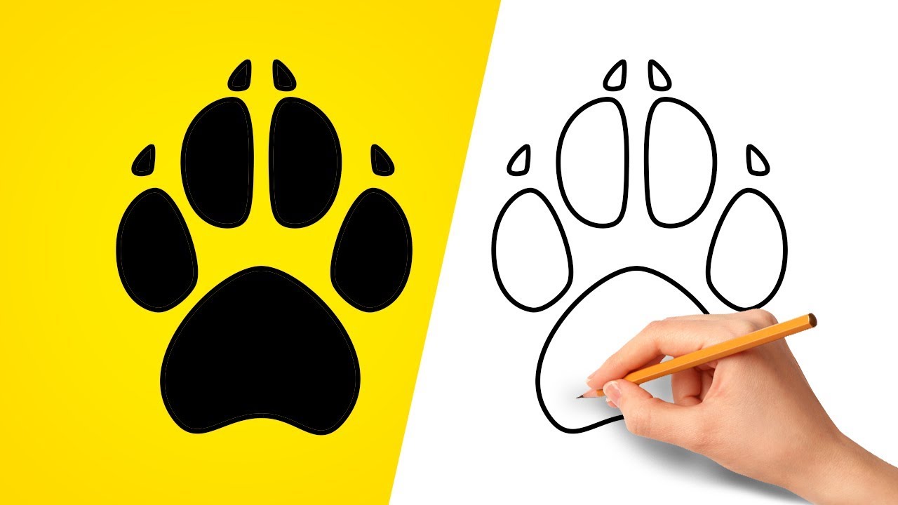 How To Draw A Dog Paw Print - Step By Step! - Youtube