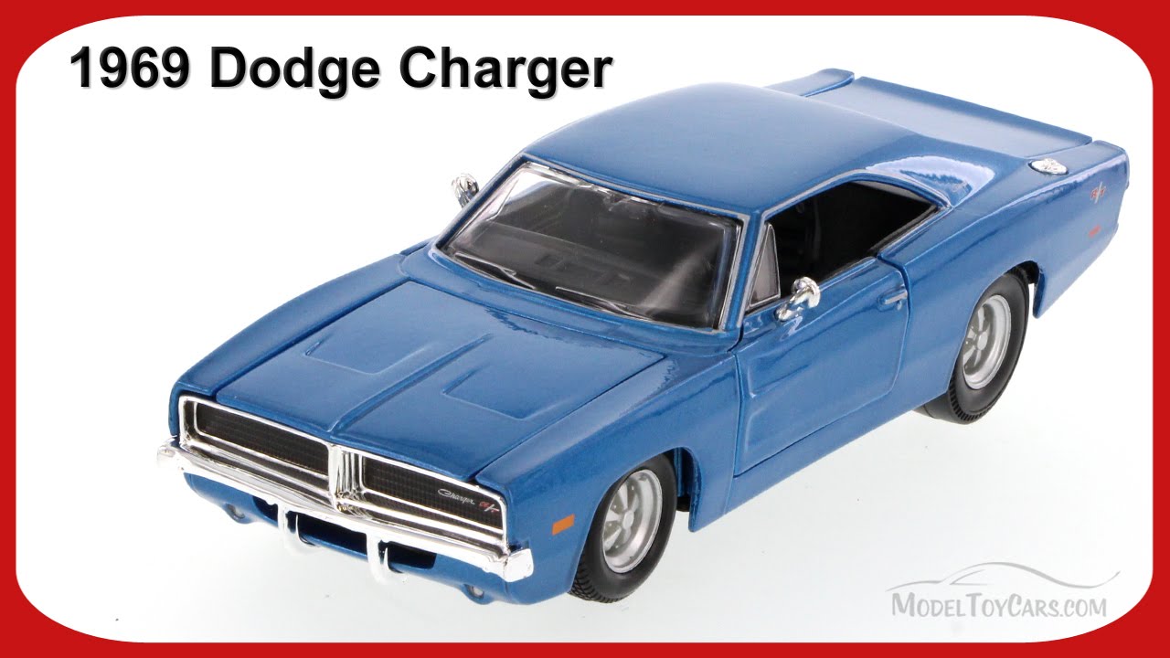 1969 Dodge Charger Hard Top, Blue - Showcasts 34256 - 1/24 Scale Diecast Car