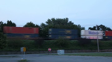 2 BNSF Engines Power CSX Double Stack Train