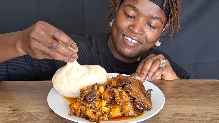 ASMR BANGA SOUP WITH FUFU POUNDED YAM | AFRICAN FOOD MUKBANG