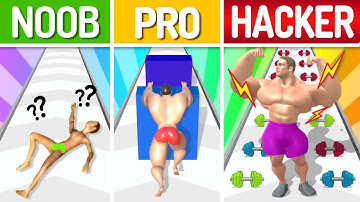 💪Muscle Race 3D 🔥 NOOB vs PRO vs HACKER 🔊 [With Sound Effects]
