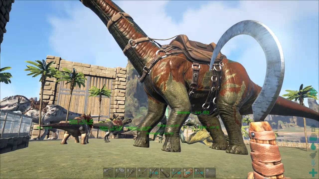 Ark Survival Evolved Season 1 episode 1 building part of a bronto