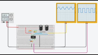 Astable mode 555 timer using thinkercad