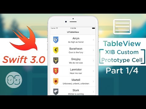 TableView - XIB Custom Cells : Swift 3 [1/4]