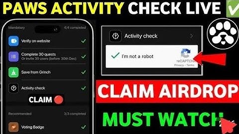 PAWS Activity Check Complete | Paws Airdrop Final Task | Paws Airdrop