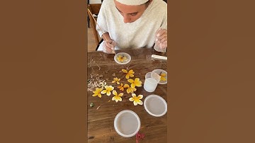 Resin coasters with dried Bali flowers 🌼 #epoxyresin #epoxy #abstractart #coaster #dryflowers