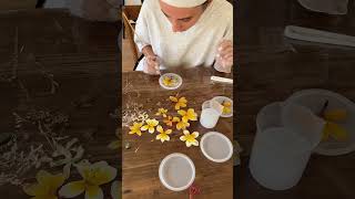 Resin coasters with dried Bali flowers 🌼 #epoxyresin #epoxy #abstractart #coaster #dryflowers