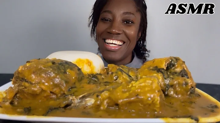 Asmr fufu and cocoyam soup mukbang | Asmr eating challenge food | how to make african fufu and soup