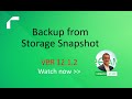 Veeam backup from storage snapshot