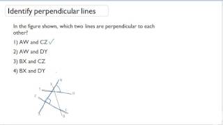 Identify perpendicular lines