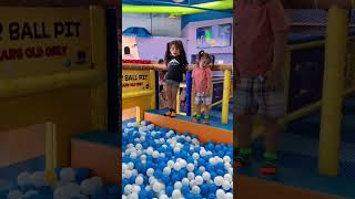 Jump jump jump!! | Kids jump into ball pit! | Slow-mo jump!