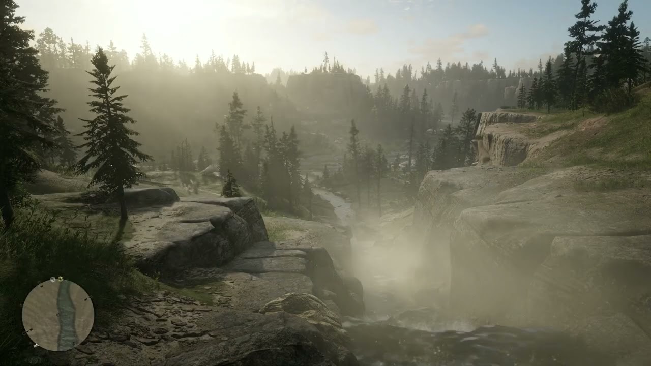 10 Hours of Waterfall Ambience in Light Rain and Mist | Relaxing Nature Sounds for Sleep & Focus