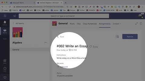 Assignment screen breakdown from student view in Microsoft Teams