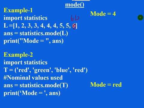 012)The statistics module - mode function - YouTube