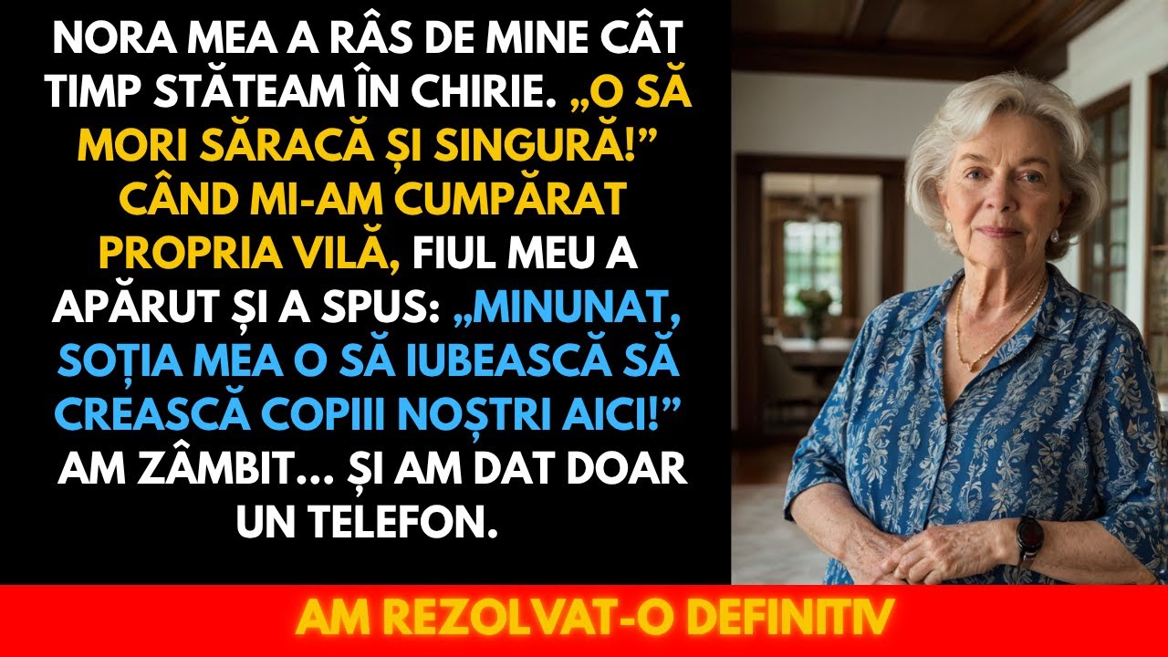 Nora mea a râs de mine cât timp stăteam în chirie: „O să mori săracă și singură!”