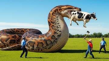 Heroic Rescue Team Saves Mother Dairy Cow from a Giant Python in a Heart Stopping Battle 🐍🐄