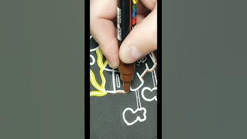 GLOW EFFECT! 🎨 SpongeBob Drawing with Posca Markers!  enjoy! #shorts #poscamarkers #art