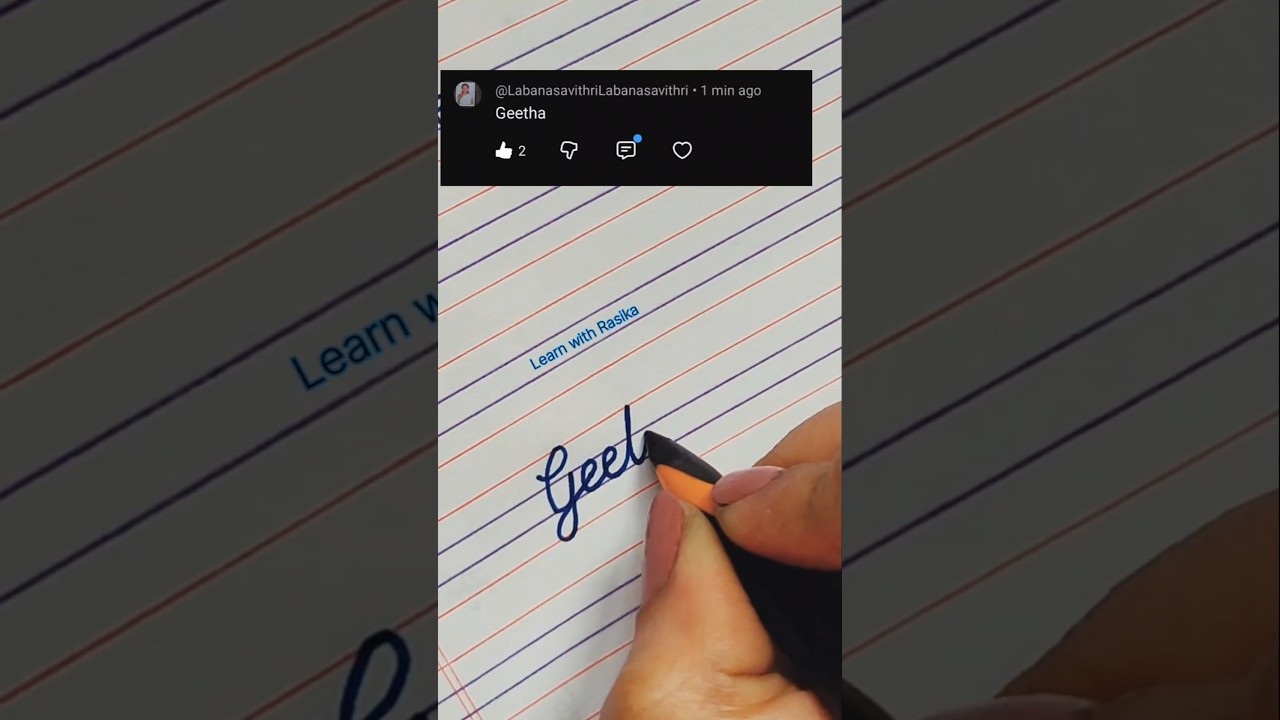 Geetha in cursive writing ✍🏻 | Geeta name 