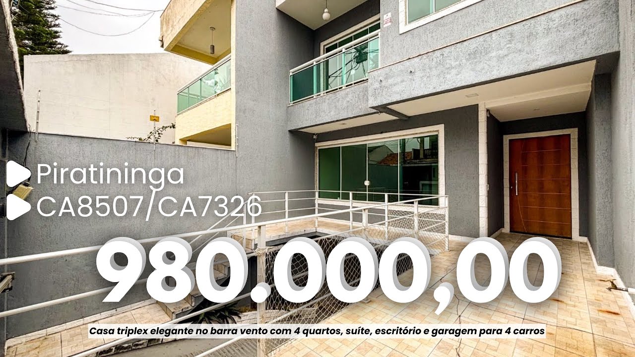 CASA TRIPLEX NO BARRA VENTO COM SUÍTE  E GARAGEM PARA 4 CARROSI LUIS IMÓVEIS (CA8507/CA7326)