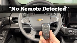 2018 - 2023 Chevy Traverse No Remote Detected - How to Start With Dead Or Broken Key Fob Chevrolet