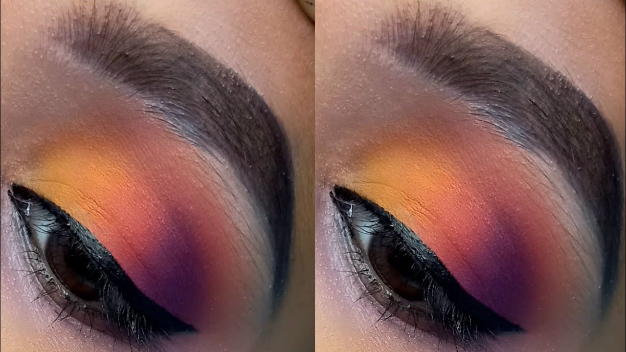 Colorful cut crease eyeshadow tutorial || Half cut crease eyemakeup ...