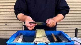 グレステンの包丁を研ぐ - Sharpening a Glestain Knife -