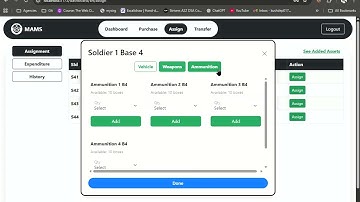 MAMS(Millitary Asset Management System) Dashboard in MERN stack