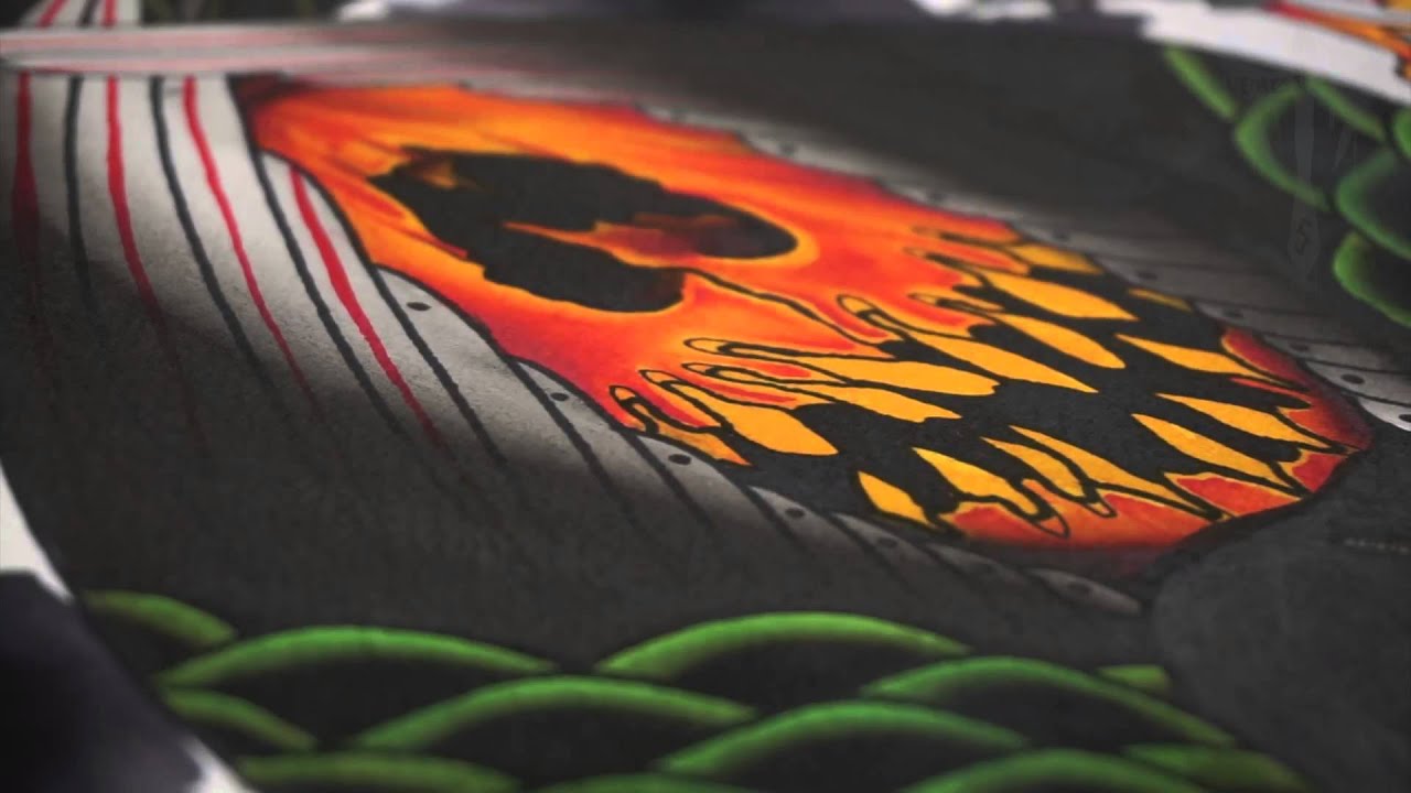 Tattoo Flash Painting Illustration watercolour inks Tom Smith Echoes In The Fog