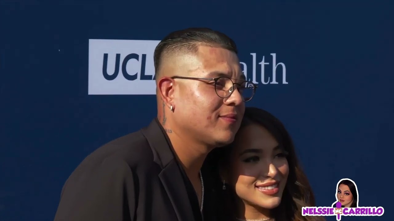 Julio Urías and Daisy Perez attend the Los Angeles Dodgers