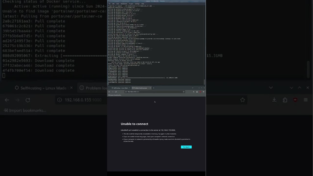 SelfHosting via Containers and Portainer in 1 min