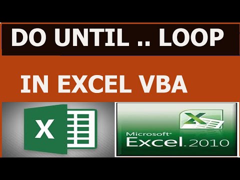 HOW TO USE  DO UNTIL LOOP IN EXCEL VBA.