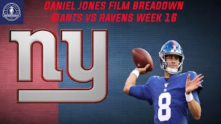 New York Giants | Daniel Jones film breakdown Week 16 vs Baltimore Ravens | With Fireside Giants