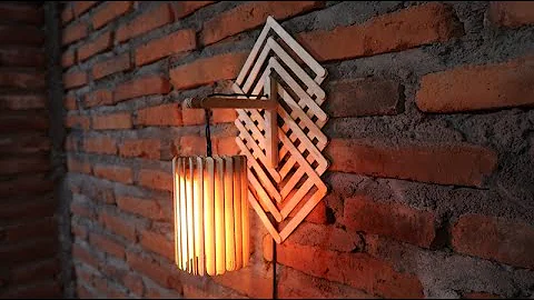 Diy ice cream stick wall hanging lamp | easy popsicle stick craft